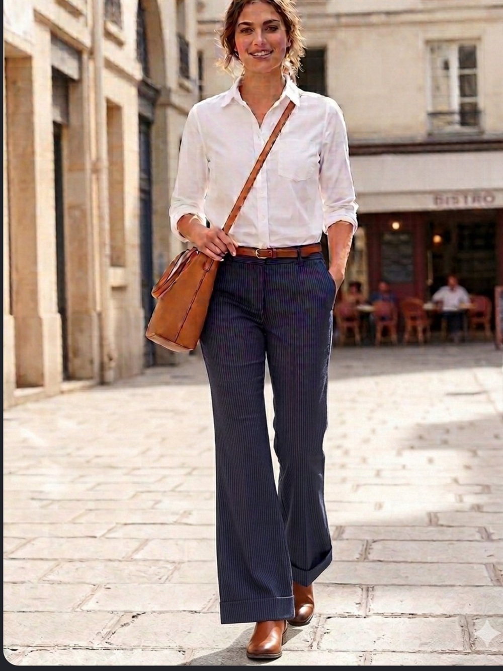 Gap Morden fit Chino Low waist Sz 2 navy pinstripe New  effortless business